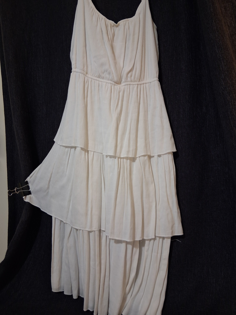Trixxi Cream Tiered Spaghetti-Strap Maxi Dress